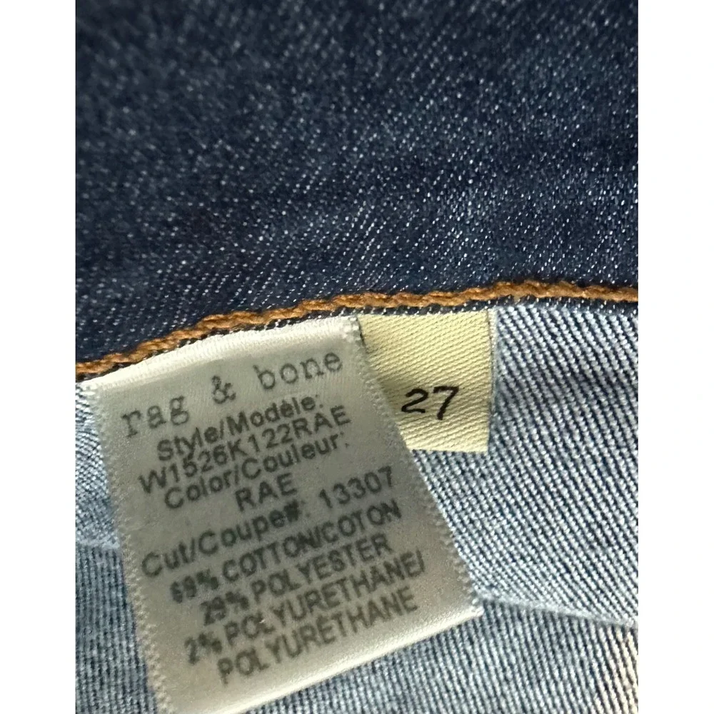 Rag & Bone JEAN Rae Capri Slim Jeans Dark Indigo W1526K122RAE Size 27